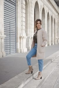 Jean Mom Fit et veste Suédine Zara