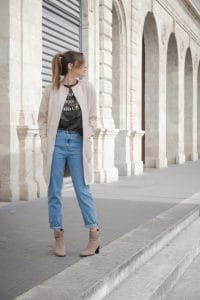 Jean Mom Fit et veste Suédine Zara