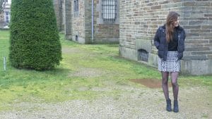 Jupe à volants vichy stradivarius