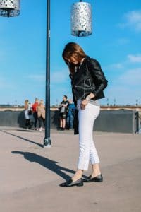 Pantalon cropped et perfecto noir Stradivarius