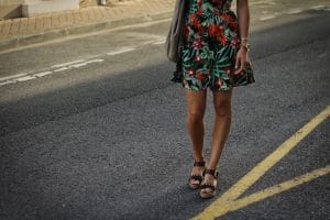 Robe bustier Camaïeu, imprimé tropical - Milovely