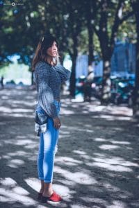 Crop-top vichy Zara et Jean destroy Stradivarius