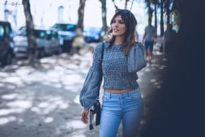 Crop-top vichy Zara et Jean destroy Stradivarius