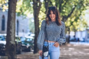 Crop-top vichy Zara et Jean destroy Stradivarius et Sac Mharokyn