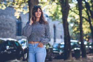 Crop-top vichy Zara et Jean destroy Stradivarius