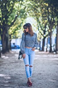 Crop-top vichy Zara et Jean destroy Stradivarius