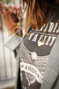 Blazer à carreaux Bershka