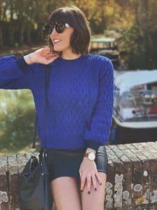Pull bleu torsadé Mango