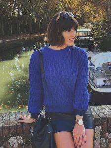 Pull bleu torsadé Mango