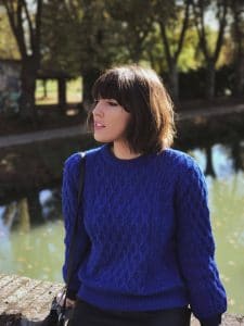 Pull bleu torsadé Mango