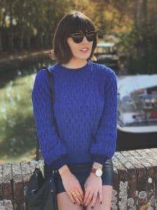 Pull bleu torsadé Mango