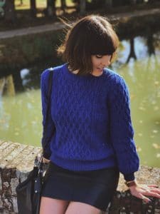 Pull bleu torsadé Mango