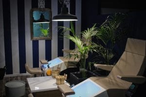 Espace détente pour la pédicure au Manucure Store des Chartrons