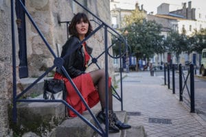 Blogueuse Mode Bordeaux - Robe portefeuille