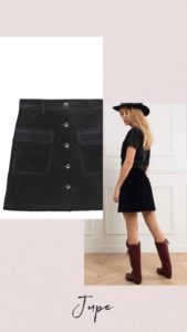 jupe velours