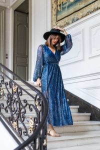 robe longe à paillettes